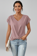 Dilys — V-Neck Short-Sleeve Blouse