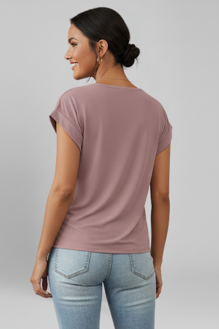 Dilys — V-Neck Short-Sleeve Blouse