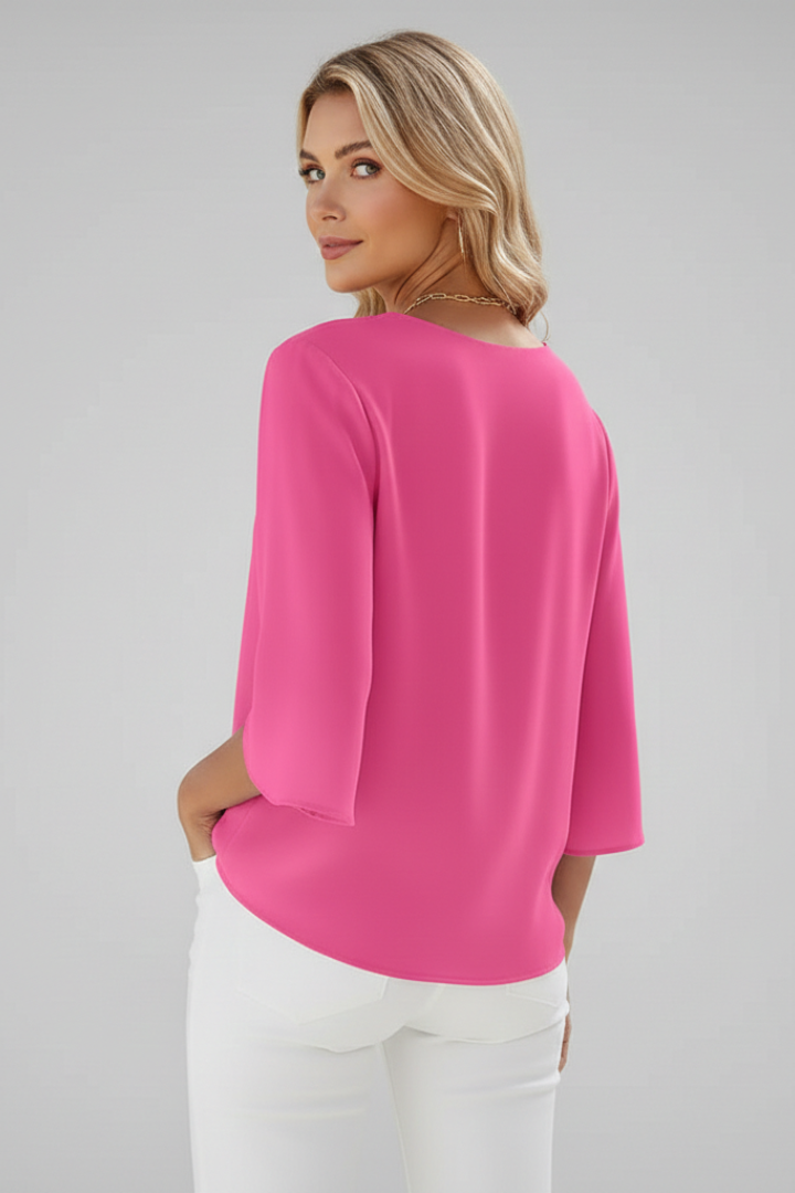 Effie — V-Neck Pocket Blouse