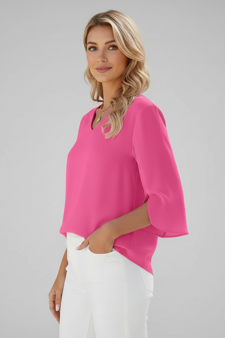 Effie — V-Neck Pocket Blouse