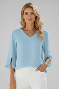 Effie — V-Neck Pocket Blouse