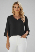 Effie — V-Neck Pocket Blouse