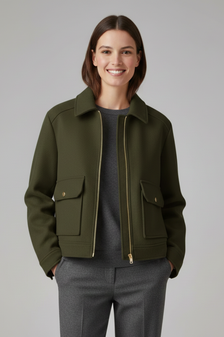Rosalind — Women’s Lapel-Collar Bomber Jacket