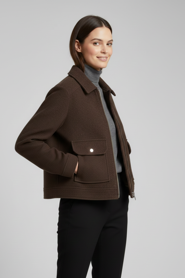 Rosalind — Women’s Lapel-Collar Bomber Jacket