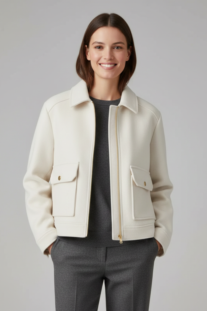 Rosalind — Women’s Lapel-Collar Bomber Jacket