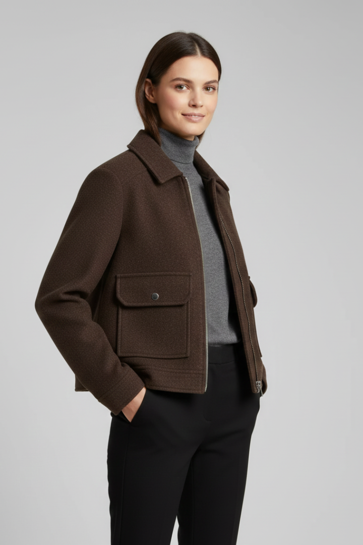 Rosalind — Women’s Lapel-Collar Bomber Jacket