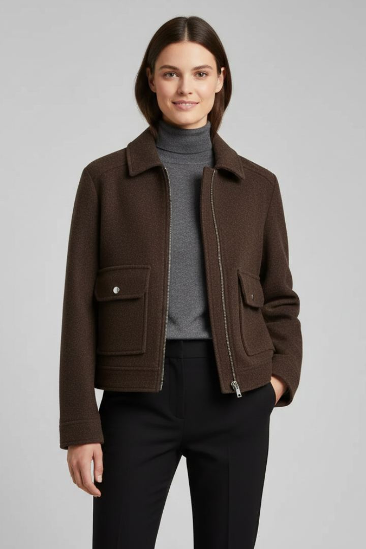 Rosalind — Women’s Lapel-Collar Bomber Jacket