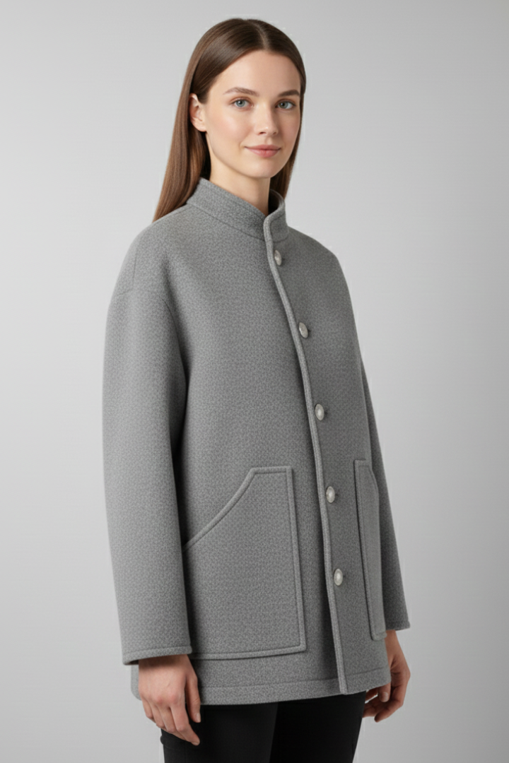 Estelle — Women’s Snap-Front Ribbed Bomber Jacket