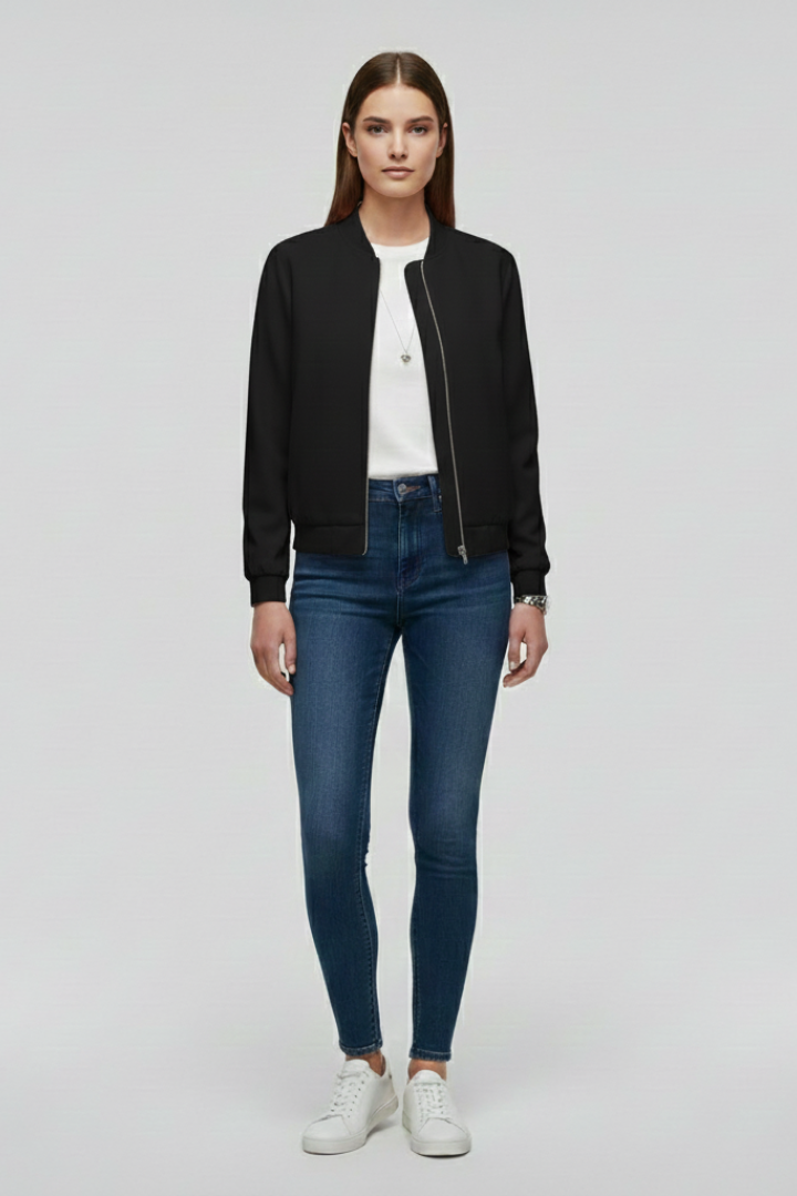 Nova Jacket — Ribbed Bomber Jacket