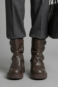 Rosalind Rose — Women's Buckle Slouch Mid-Calf Boots
