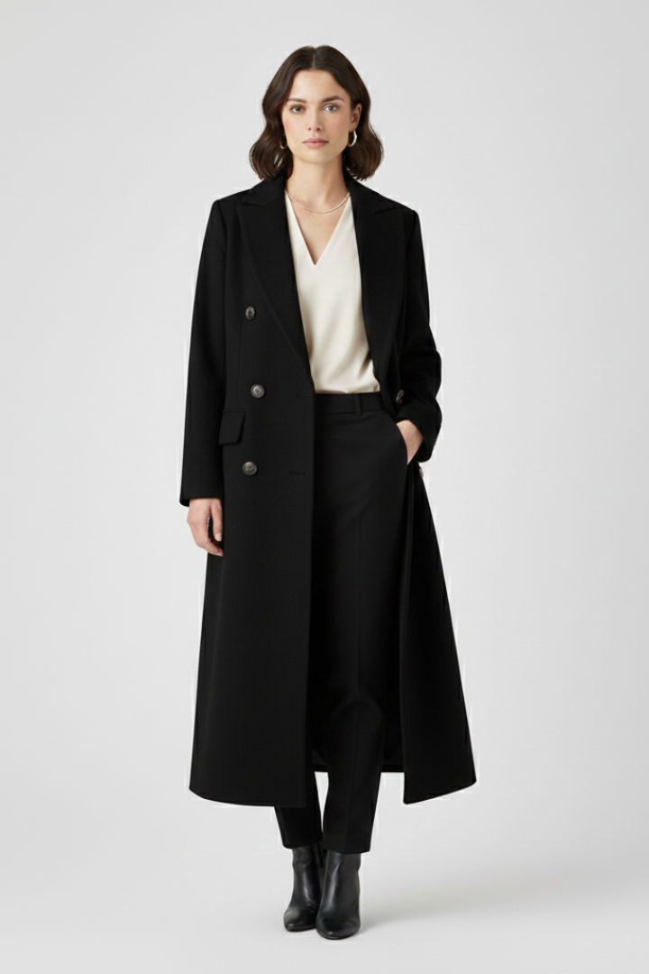 Harriet — Lapel-Collar Button Coat