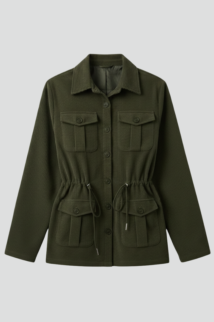 Faye Jacket — Corduroy Drawstring Jacket