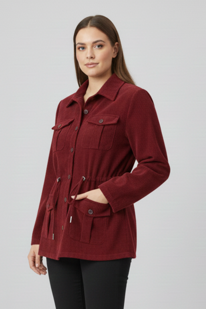 Faye Jacket — Corduroy Drawstring Jacket