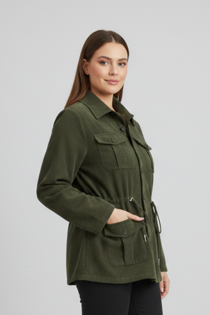 Faye Jacket — Corduroy Drawstring Jacket