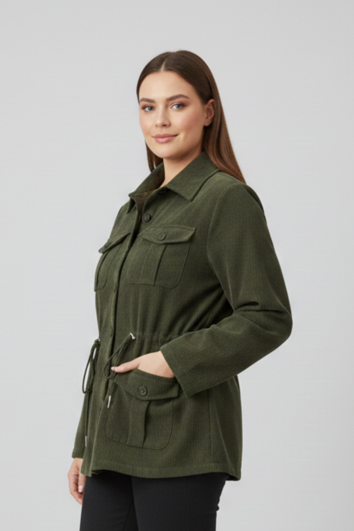 Faye Jacket — Corduroy Drawstring Jacket
