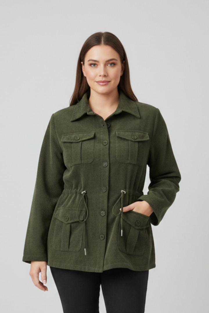 Faye Jacket — Corduroy Drawstring Jacket