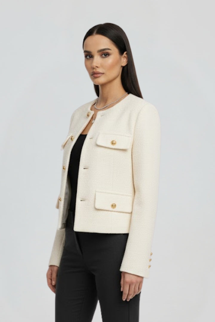 Colette Jacket — Cropped Flap-Pocket Jacket