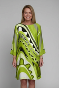 Anneliese — Abstract-Print Long-Sleeve Dress