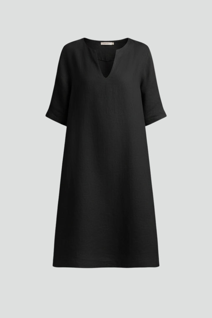 Emmaline — V-Neck Three-Quarter-Sleeve Mini Dress