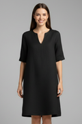 Emmaline — V-Neck Three-Quarter-Sleeve Mini Dress