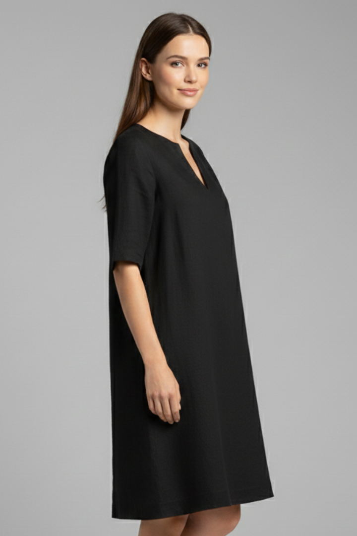 Emmaline — V-Neck Three-Quarter-Sleeve Mini Dress
