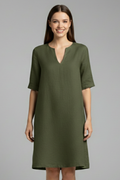 Emmaline — V-Neck Three-Quarter-Sleeve Mini Dress