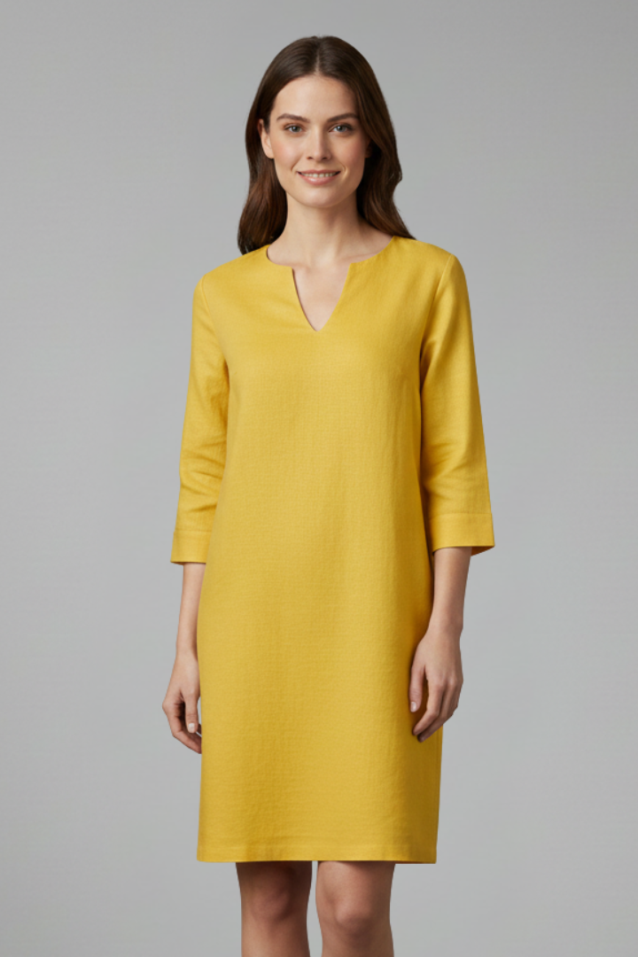 Emmaline — V-Neck Three-Quarter-Sleeve Mini Dress