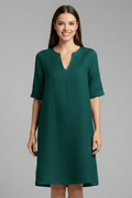 Emmaline — V-Neck Three-Quarter-Sleeve Mini Dress