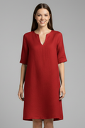 Emmaline — V-Neck Three-Quarter-Sleeve Mini Dress