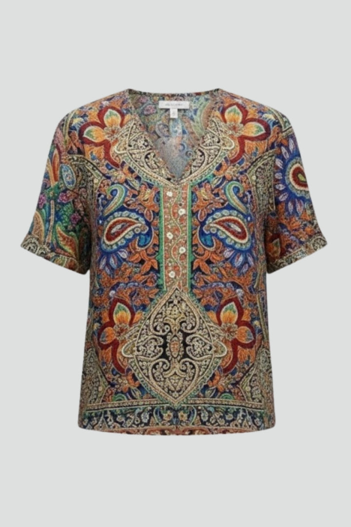 Linden — Floral V-Neck Blouse