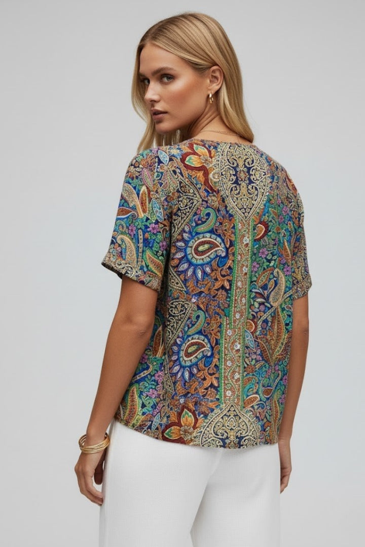 Linden — Floral V-Neck Blouse