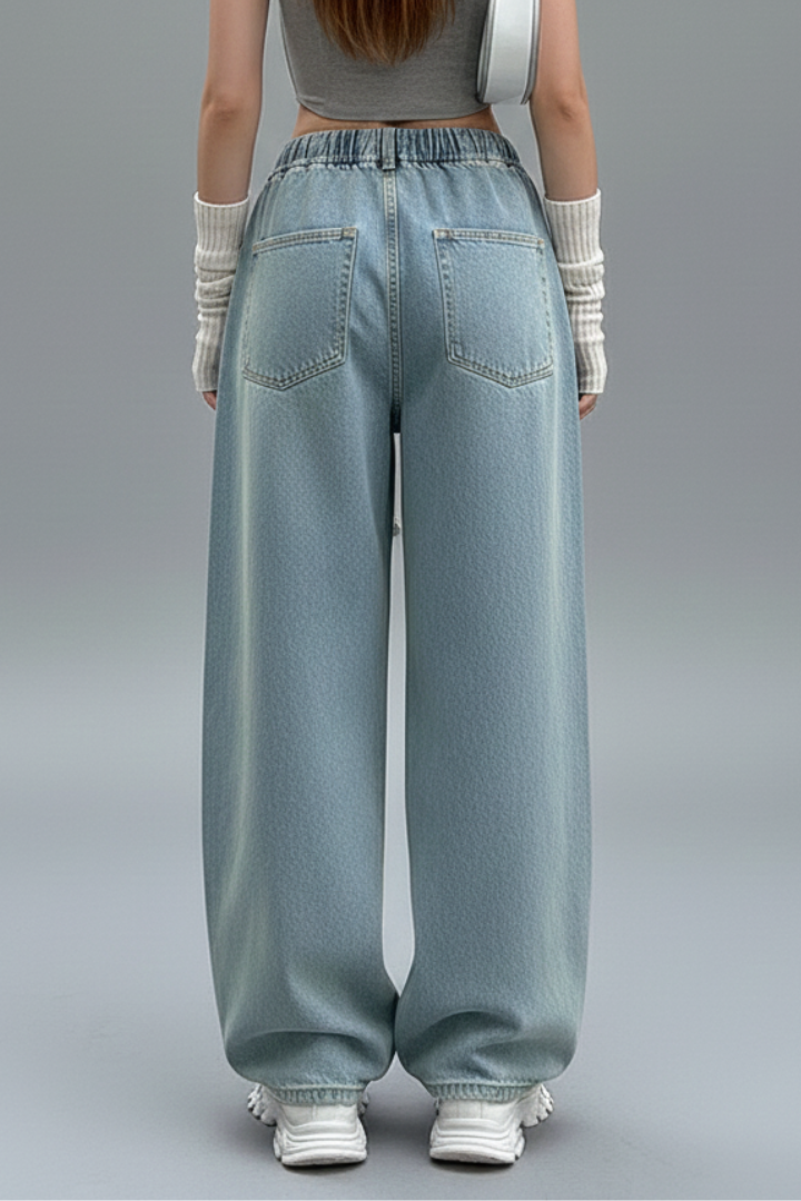 Cora Jean — High-Waist Straight-Leg Stretch Jeans