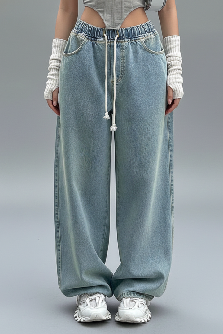 Cora Jean — High-Waist Straight-Leg Stretch Jeans