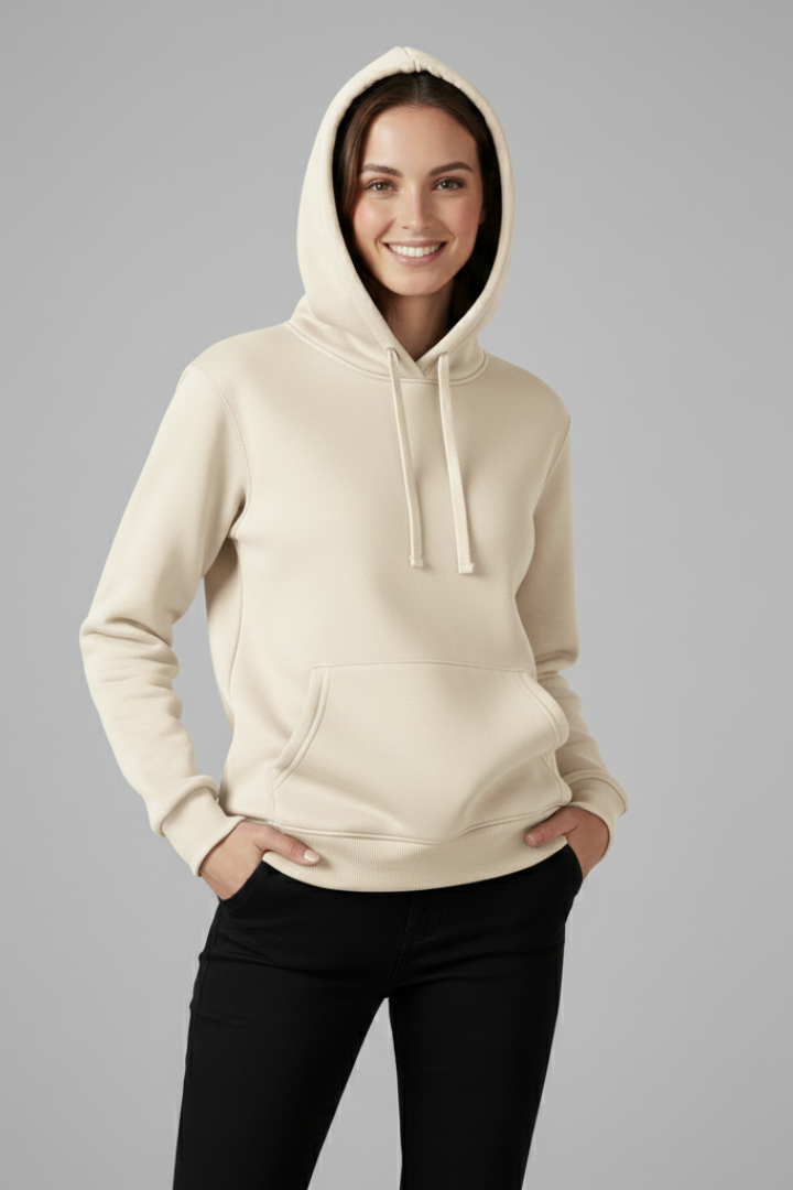 Theodora — Women’s Drawcord Hoodie with Ribbed Hem