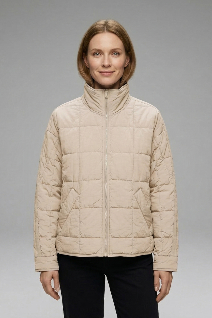 Frances Jacket — Quilted Stand-Collar Jacket