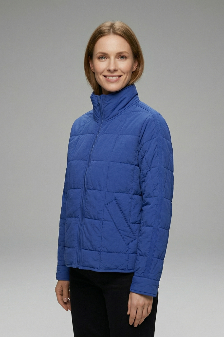 Frances Jacket — Quilted Stand-Collar Jacket