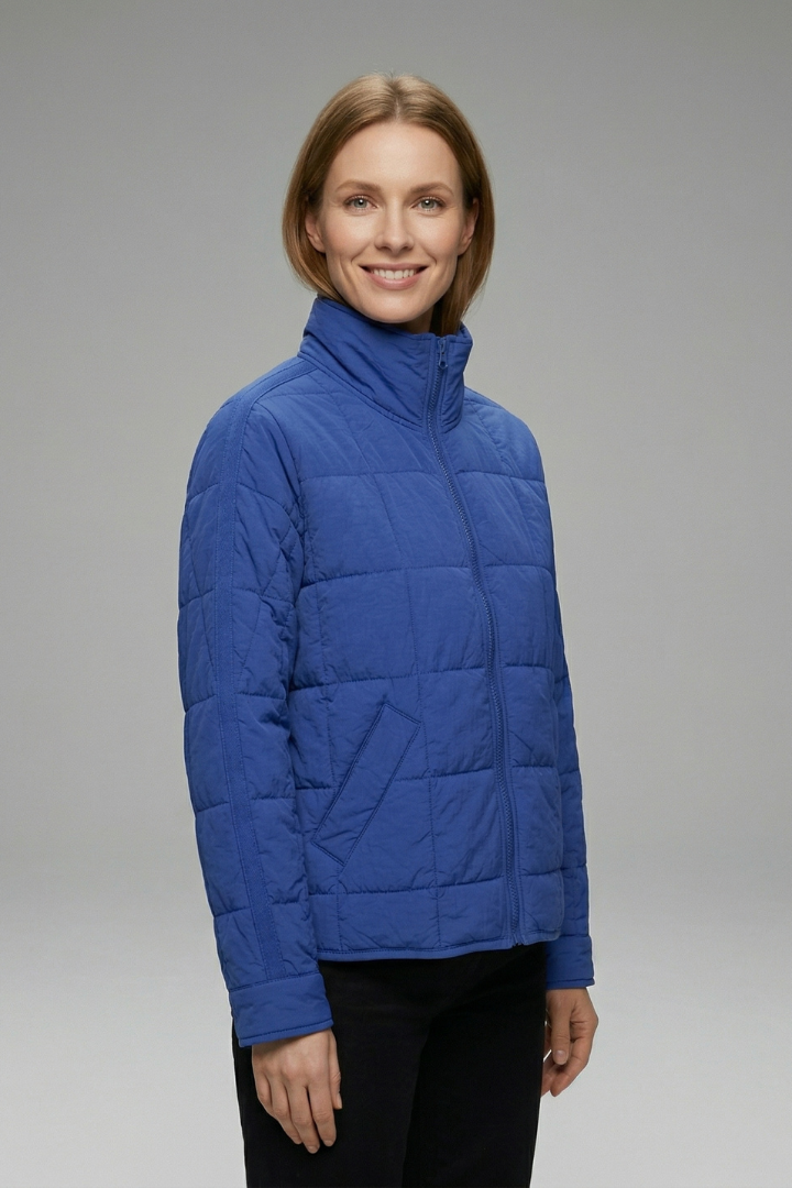 Frances Jacket — Quilted Stand-Collar Jacket