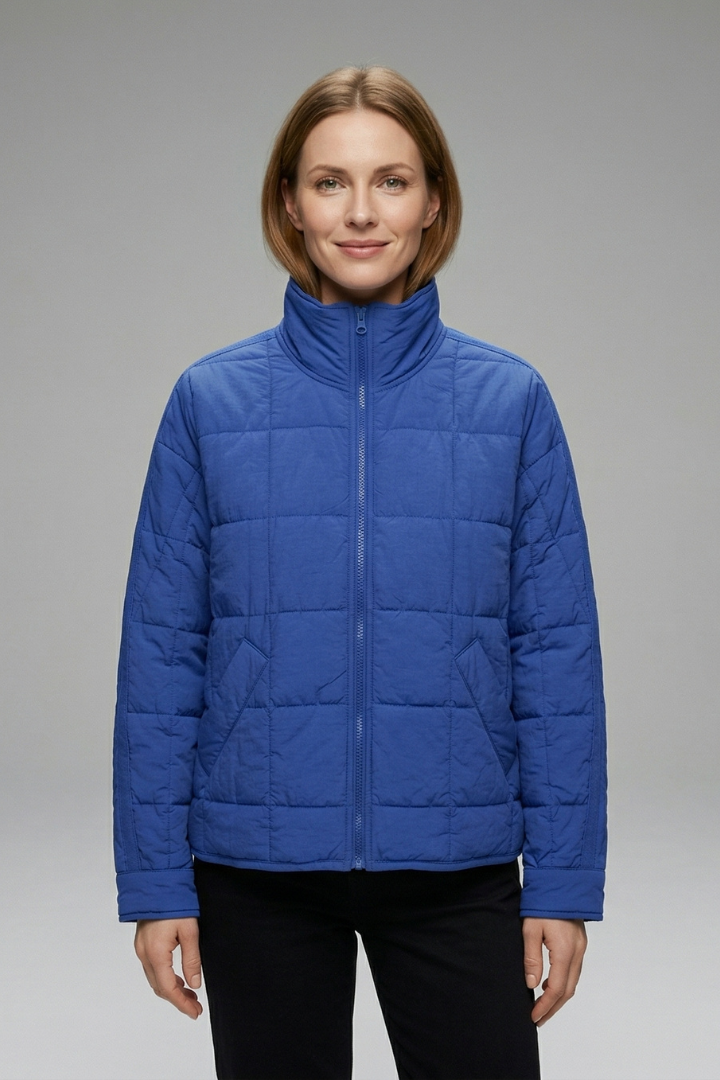 Frances Jacket — Quilted Stand-Collar Jacket