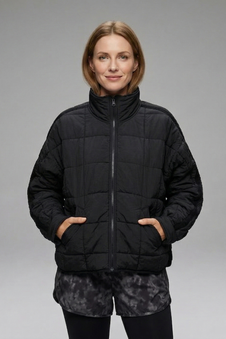 Frances Jacket — Quilted Stand-Collar Jacket