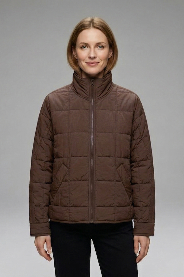 Frances Jacket — Quilted Stand-Collar Jacket