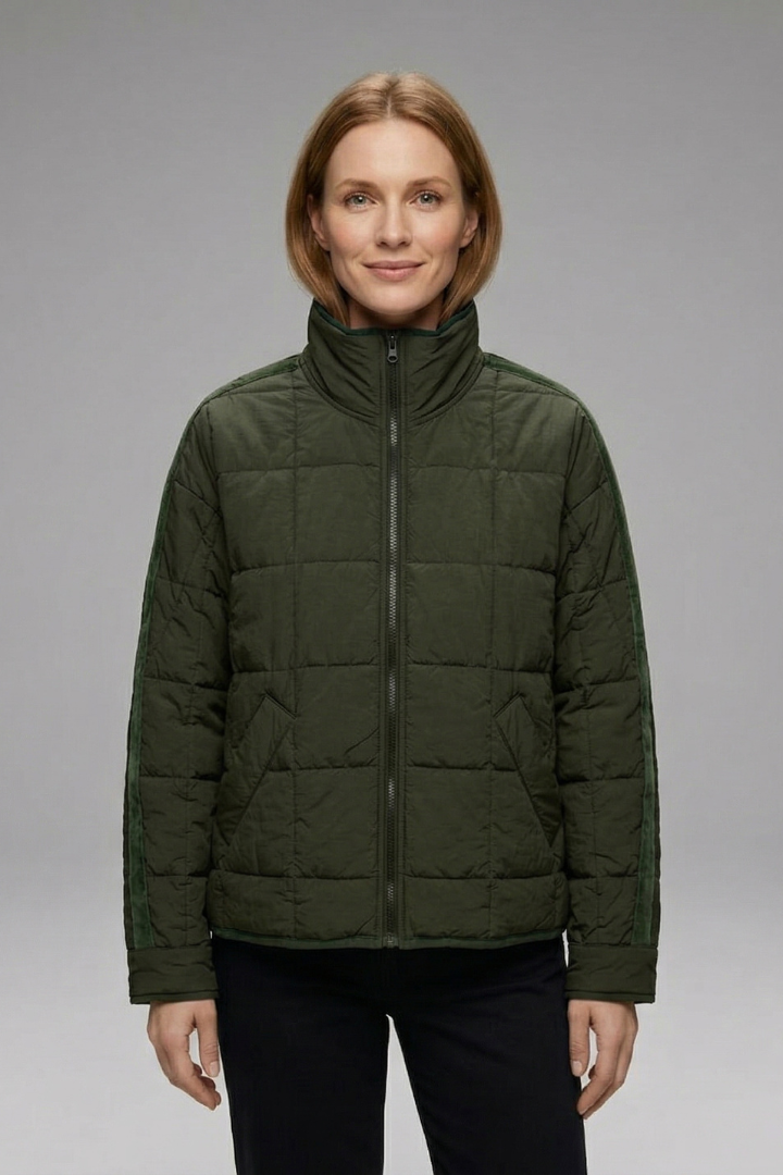 Frances Jacket — Quilted Stand-Collar Jacket