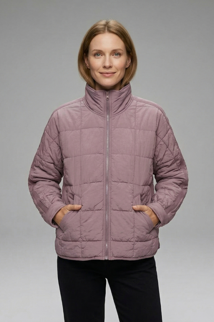Frances Jacket — Quilted Stand-Collar Jacket
