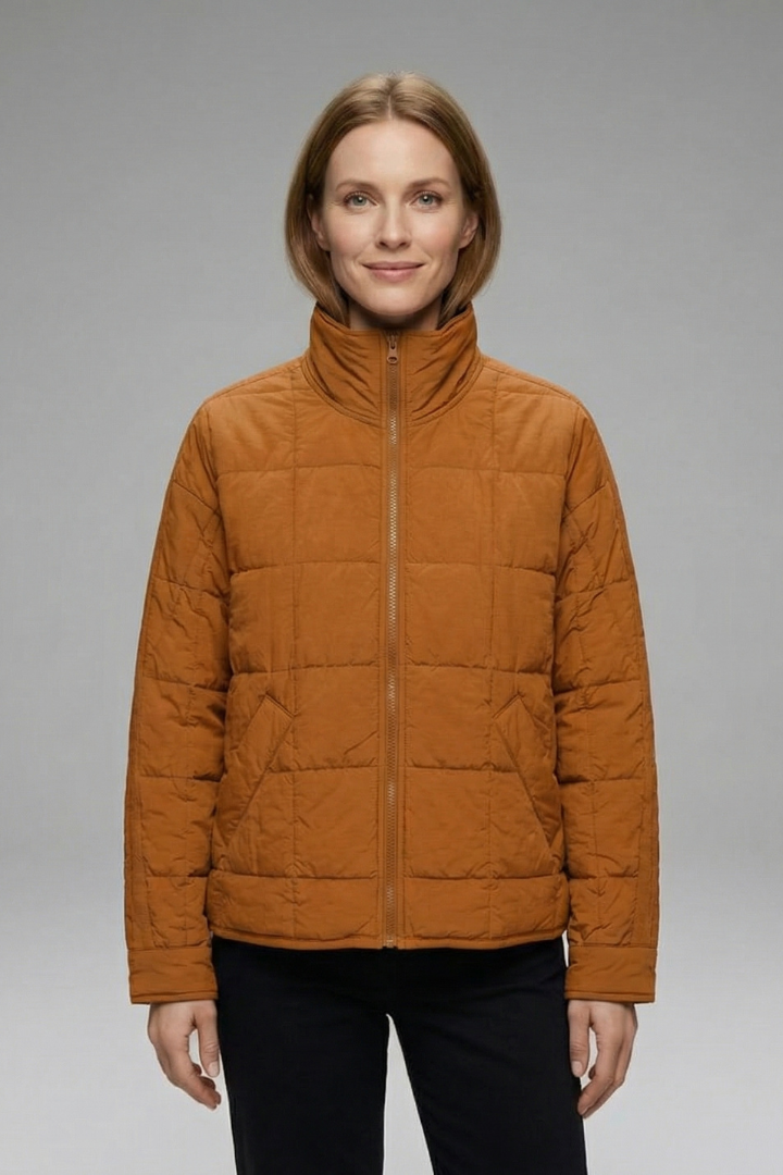Frances Jacket — Quilted Stand-Collar Jacket