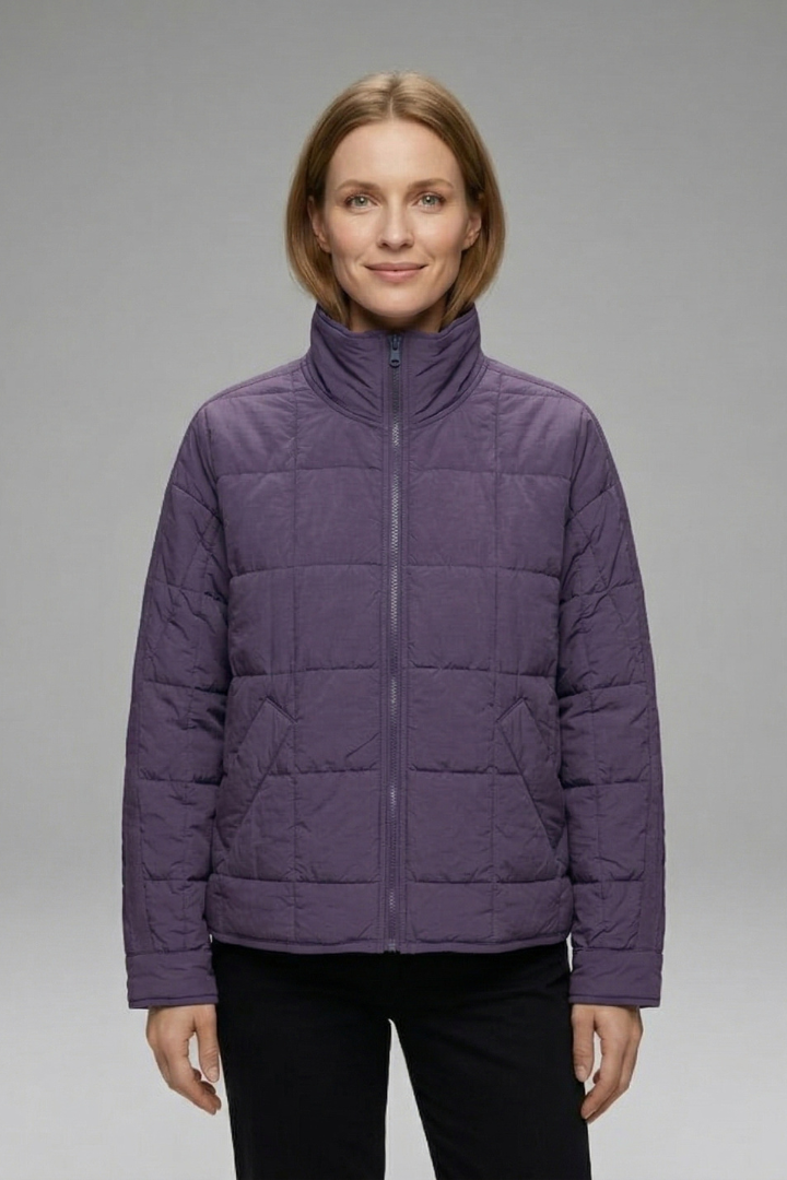 Frances Jacket — Quilted Stand-Collar Jacket
