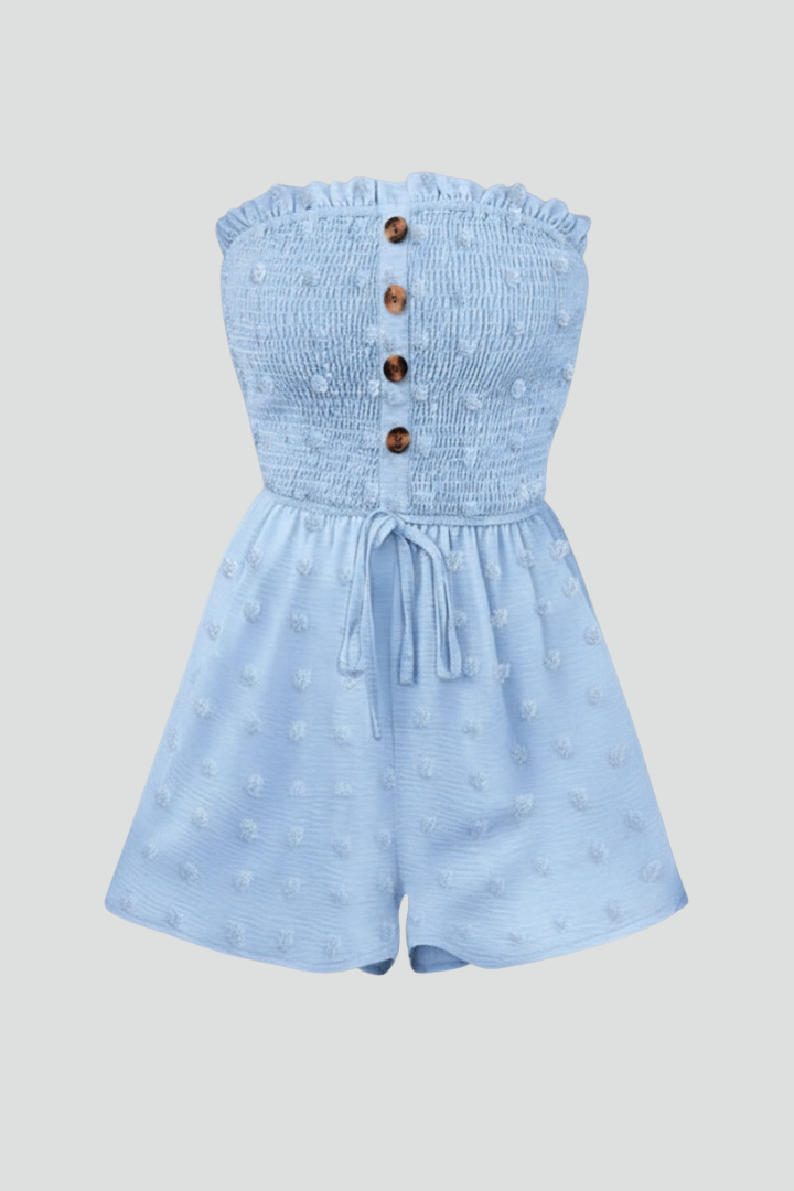 Gwendolyn — Bandeau Button-Front Romper