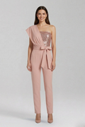 Ursula — One-Shoulder Tied-Waist Jumpsuit
