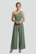 Evangeline — One-Shoulder Wide-Leg Jumpsuit