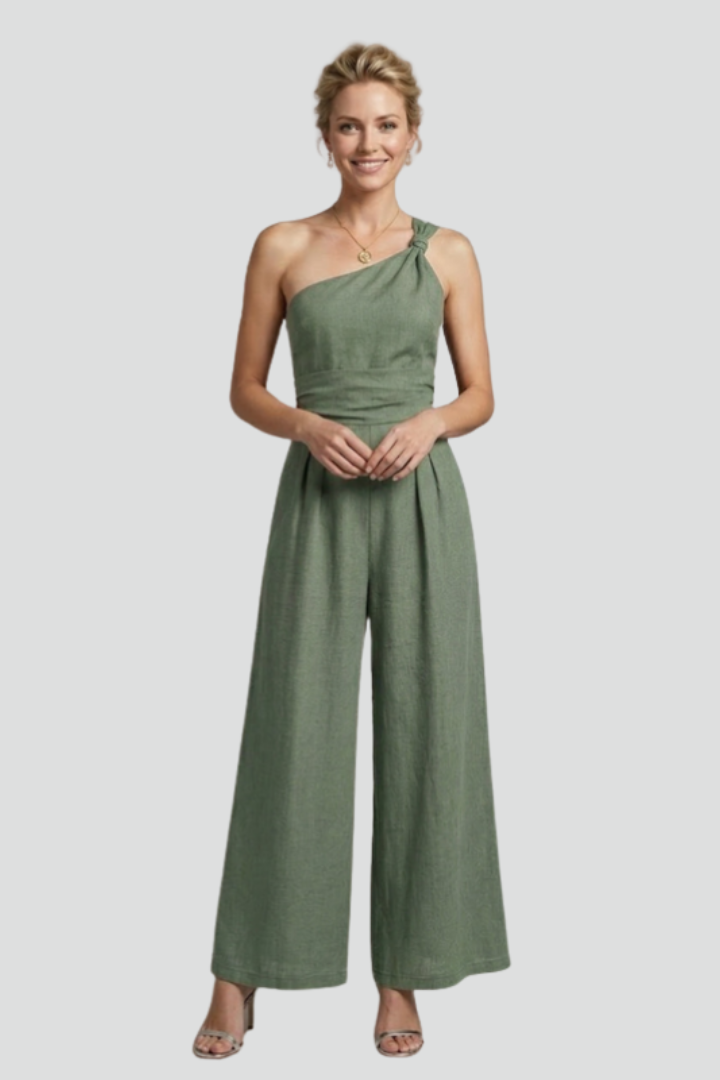 Evangeline — One-Shoulder Wide-Leg Jumpsuit