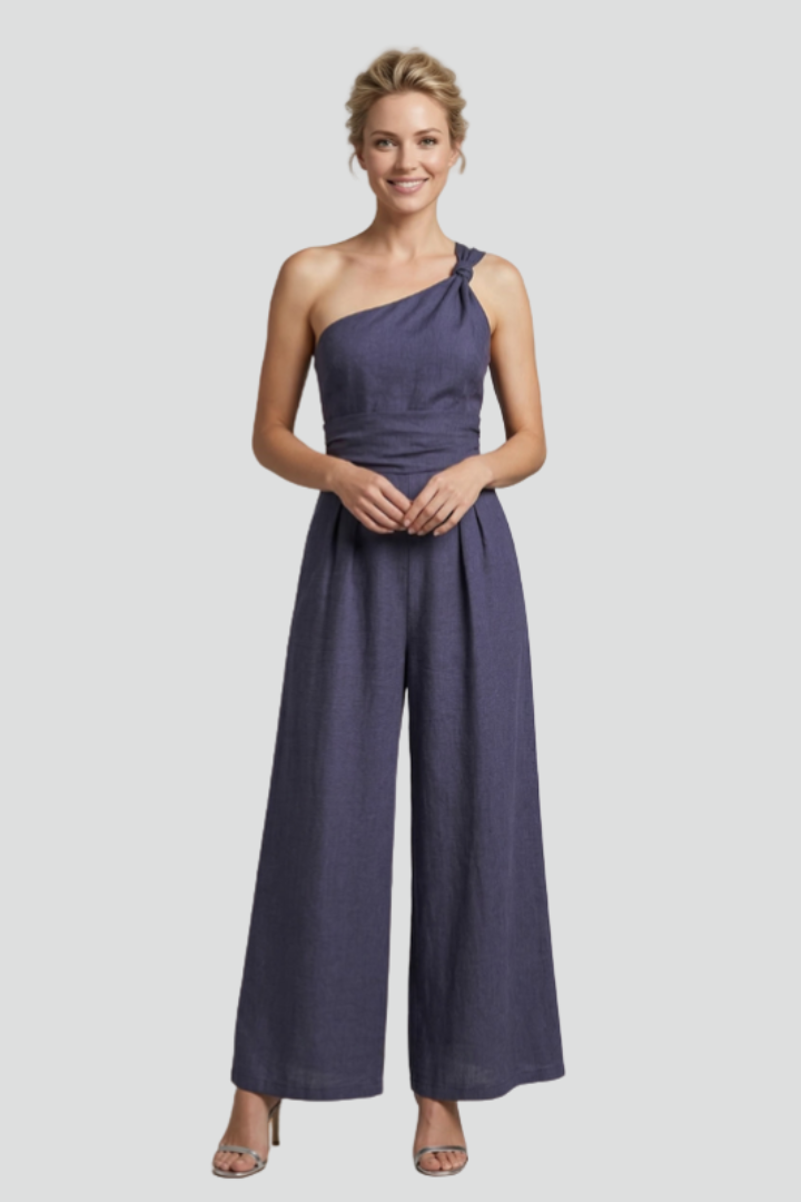 Evangeline — One-Shoulder Wide-Leg Jumpsuit
