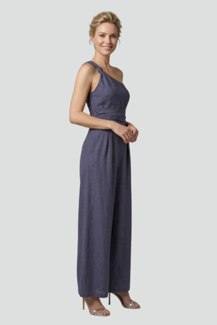 Evangeline — One-Shoulder Wide-Leg Jumpsuit
